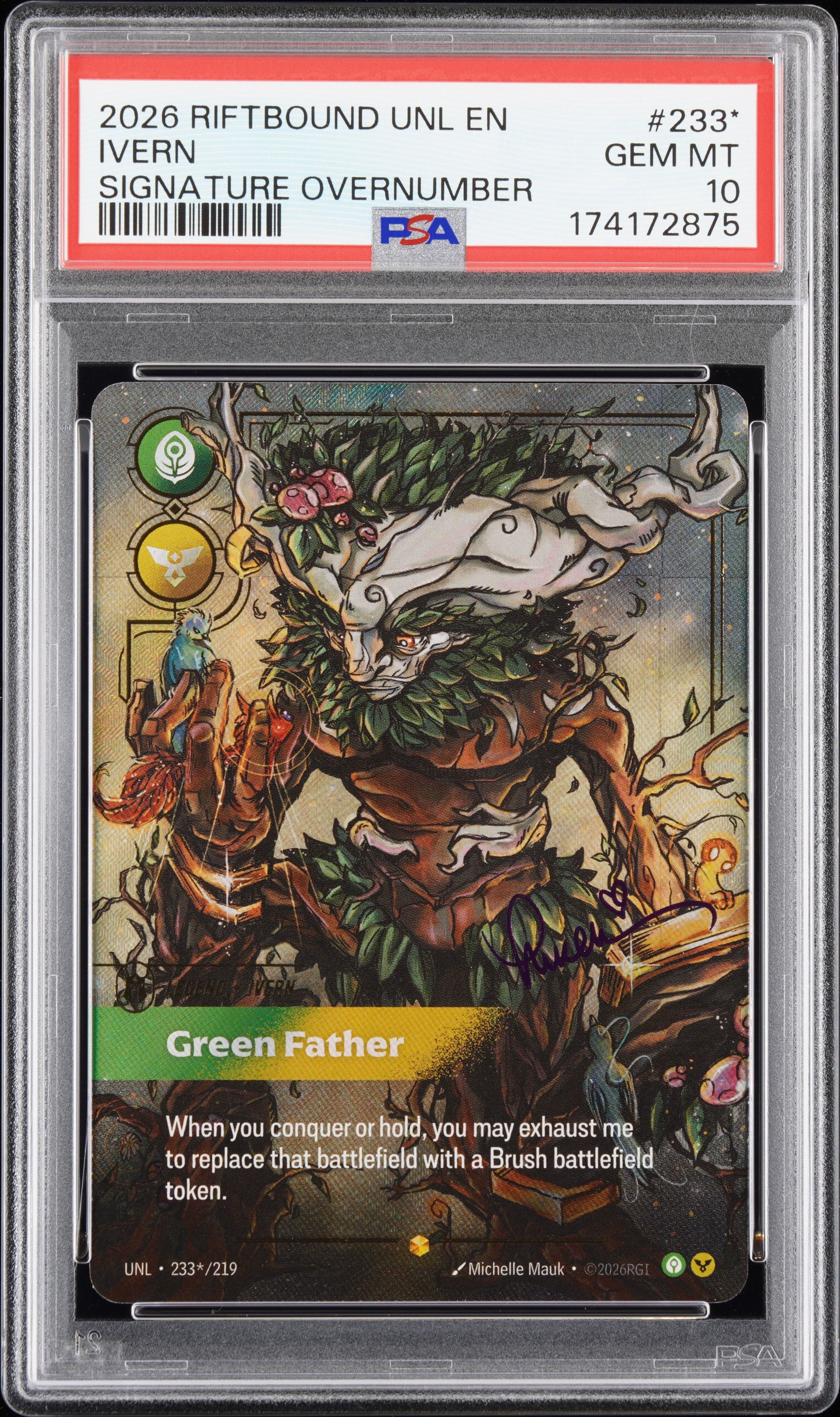 2026 RIFTBOUND: LEAGUE OF LEGENDS UNL-UNLEASHED #233* IVERN SIGNATURE OVERNUMBER — front