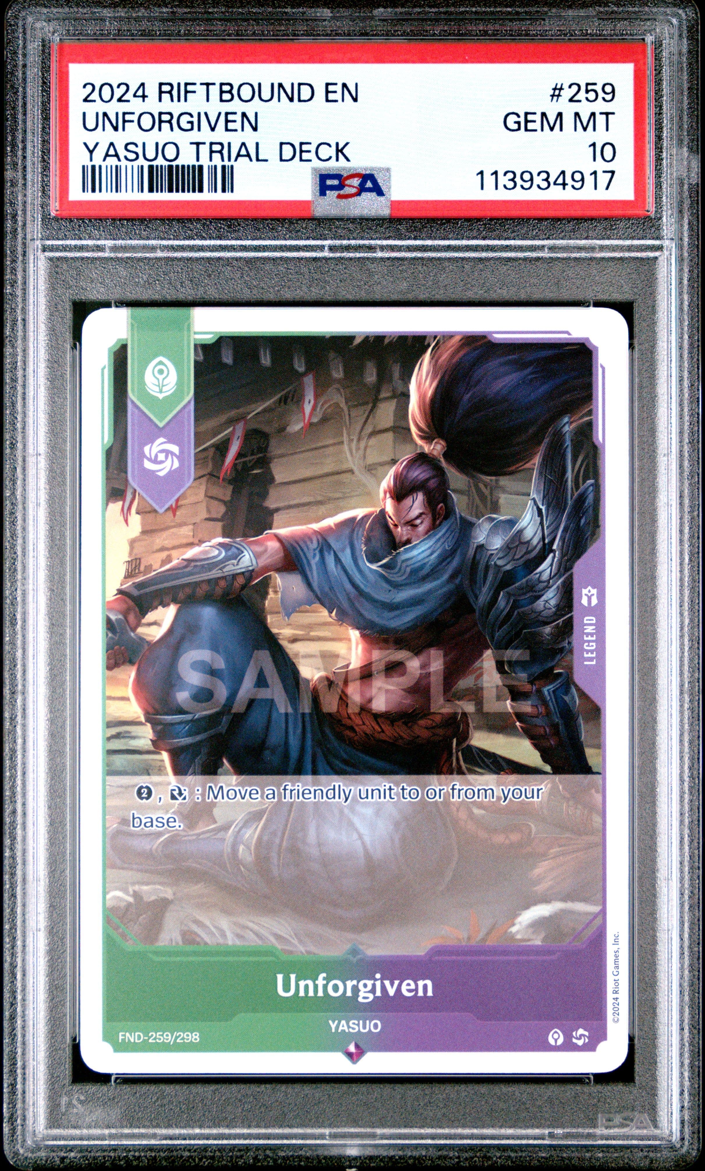 Yasuo - Unforgiven — PSA 10 — Front