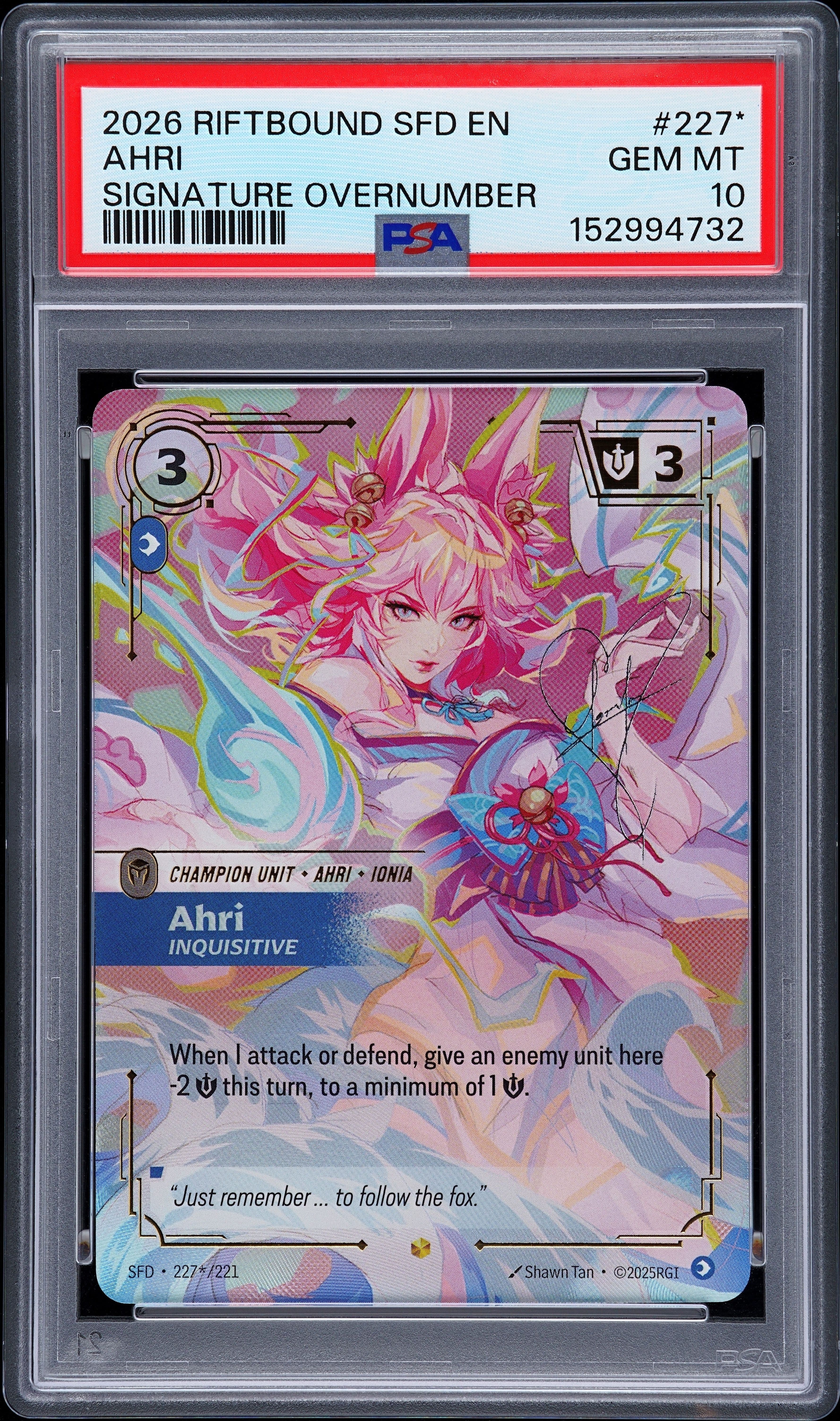 Ahri - Inquisitive (Signature) — PSA 10 — Front