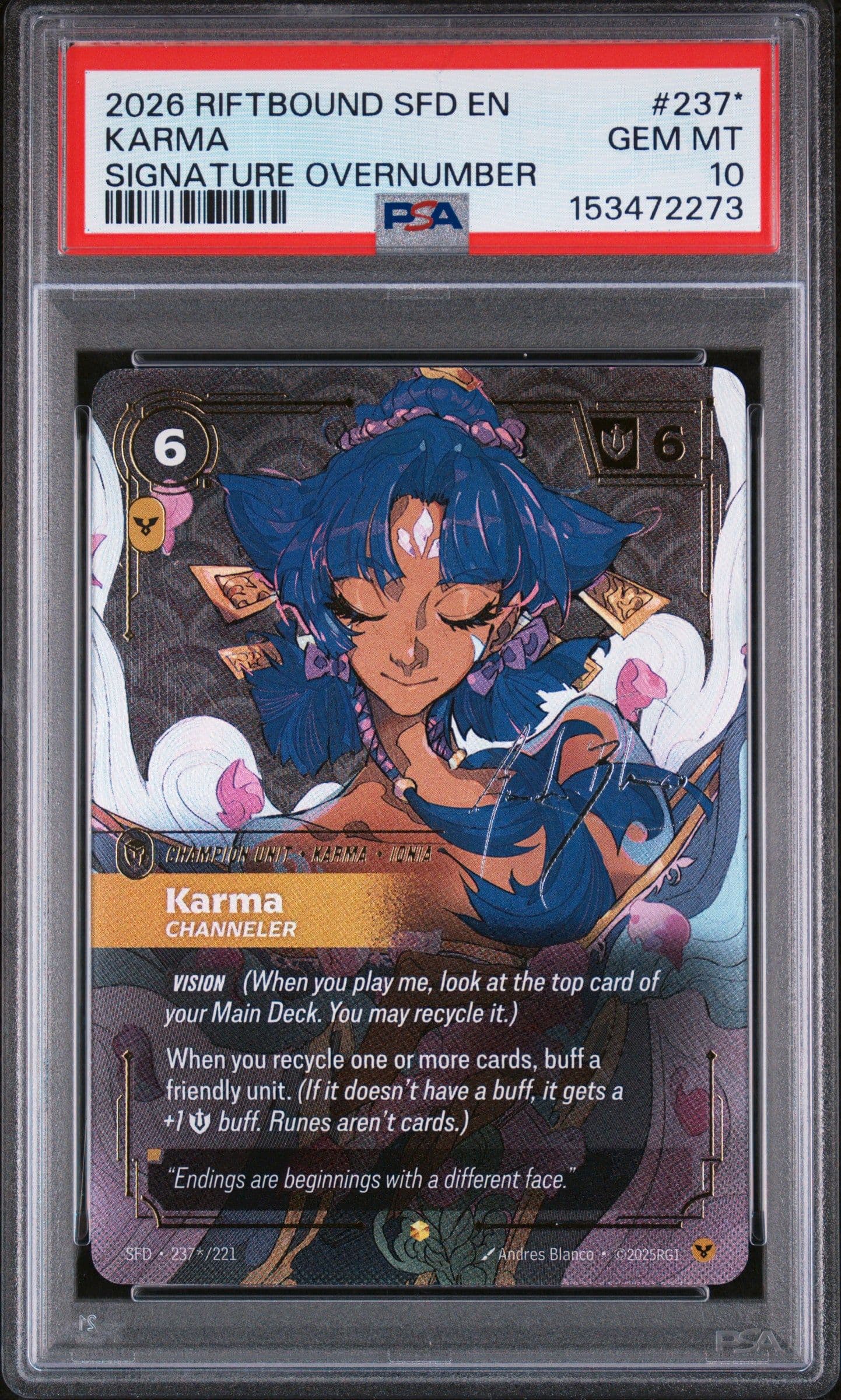 Karma - Channeler (Signature) — PSA 10