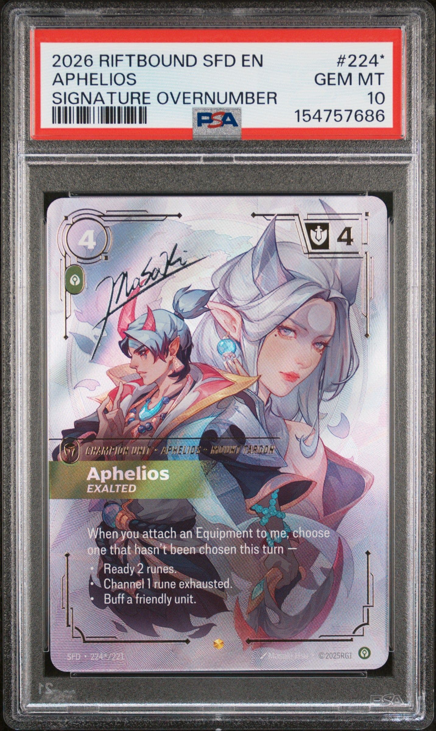 Aphelios - Exalted (Signature) — PSA 10 — Front